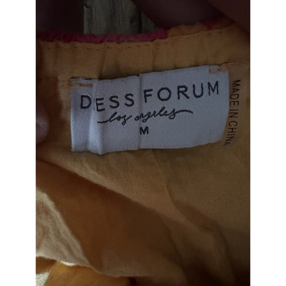 Dress Forum LA Palm Print Tiered Dress Orange + Pink Adjustable Straps Medium - Picture 6 of 10